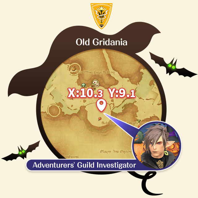Old Gridania X:10.3 Y:9.1 Adventurers' Guild Investigator