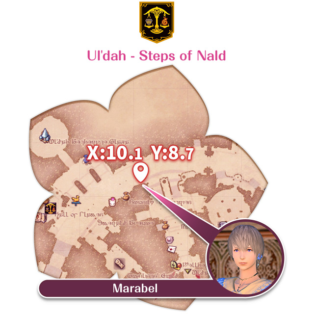 Ul'dah - Steps of Nald X:10.1 Y:8.7 Marabel