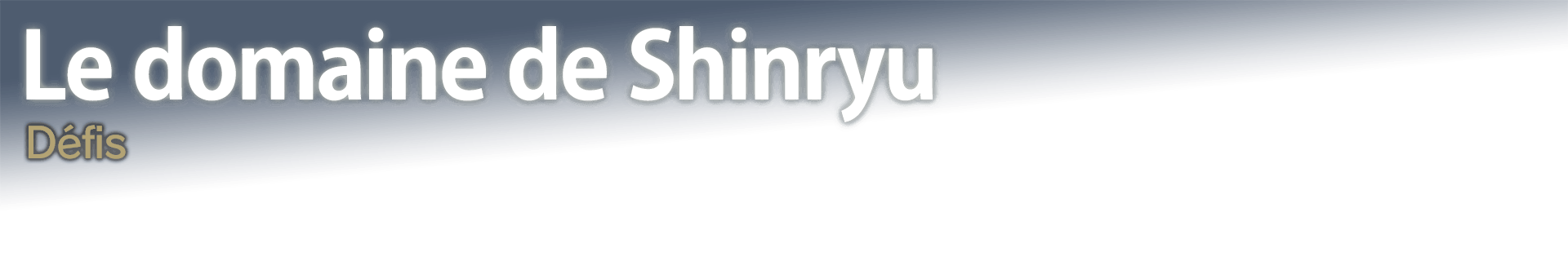 Le domaine de Shinryu Défis